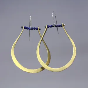 Brass and Bead Stirrup Earrings by Eric Silva
