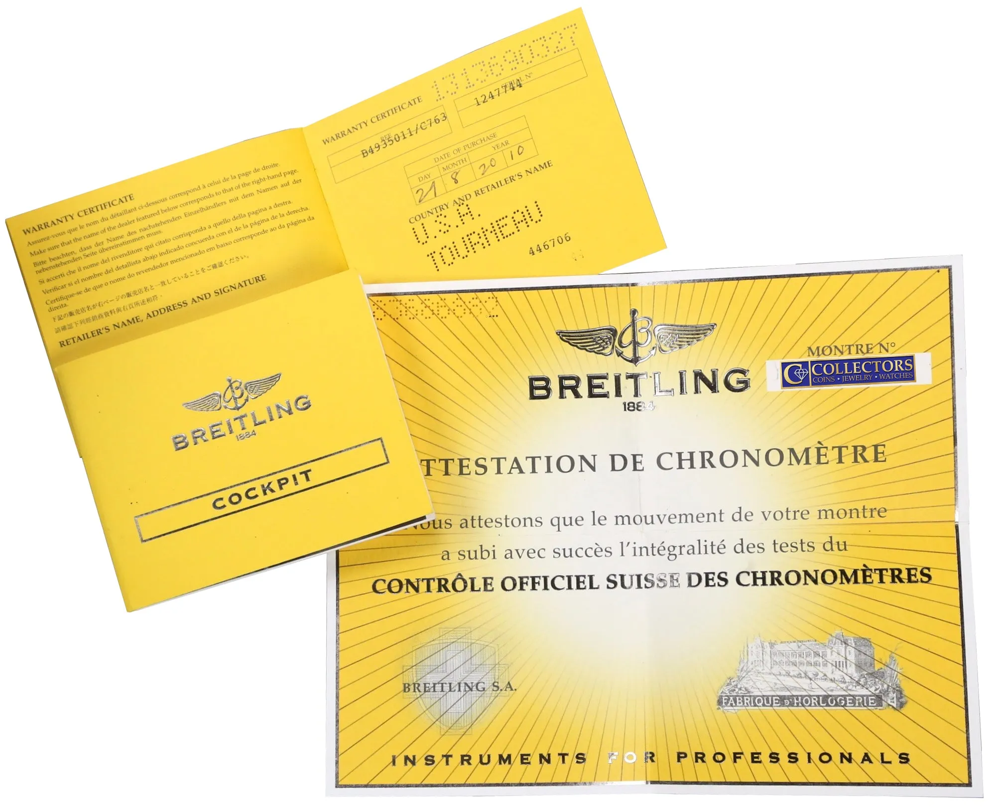 Breitling Galatic 41mm Blue Big Date 18K Two Tone Blue Steel B49350 Swiss Watch