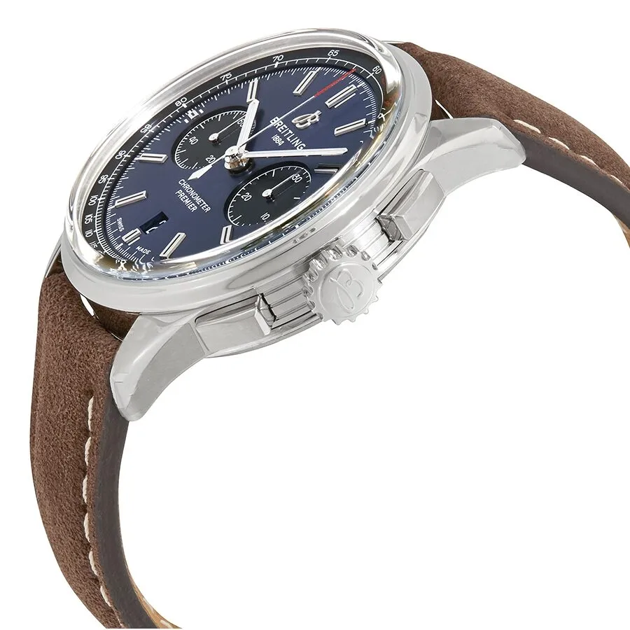 Breitling Premier B01 Chronograph Automatic Chronometer Blue Dial Men's Watch AB0118221C1X2