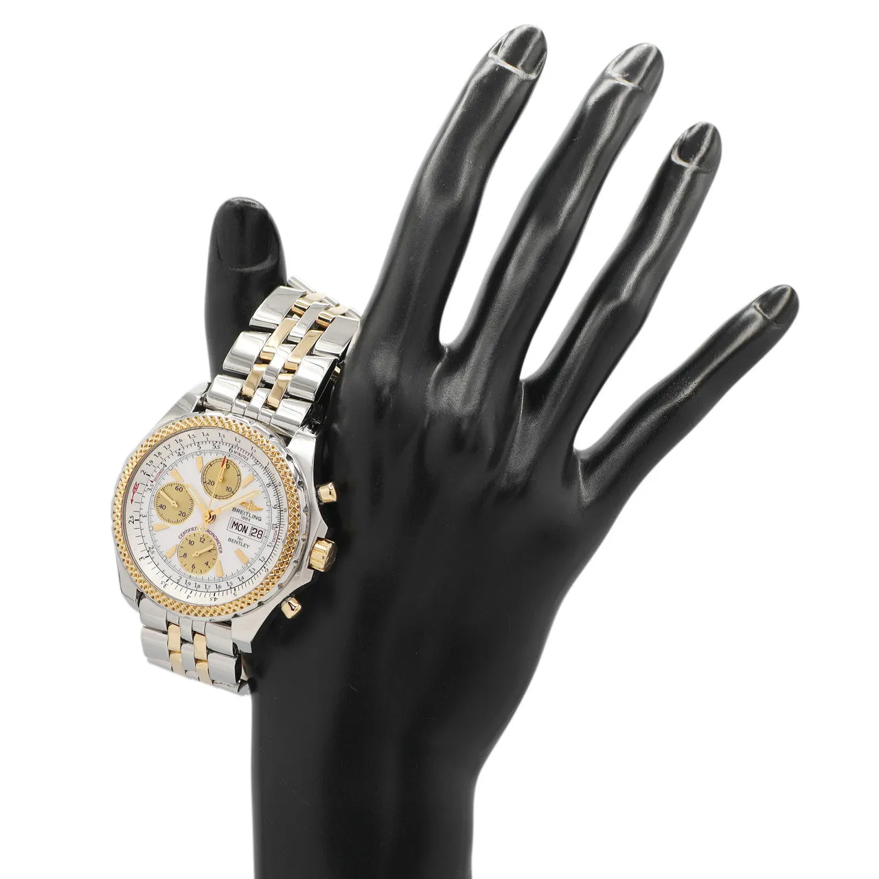 Breitling Stainless Steel 18K Yellow Gold Bentley GT Chronograph D13362
