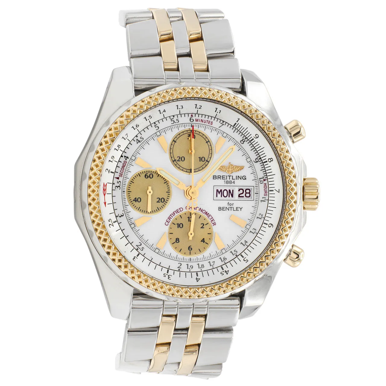 Breitling Stainless Steel 18K Yellow Gold Bentley GT Chronograph D13362