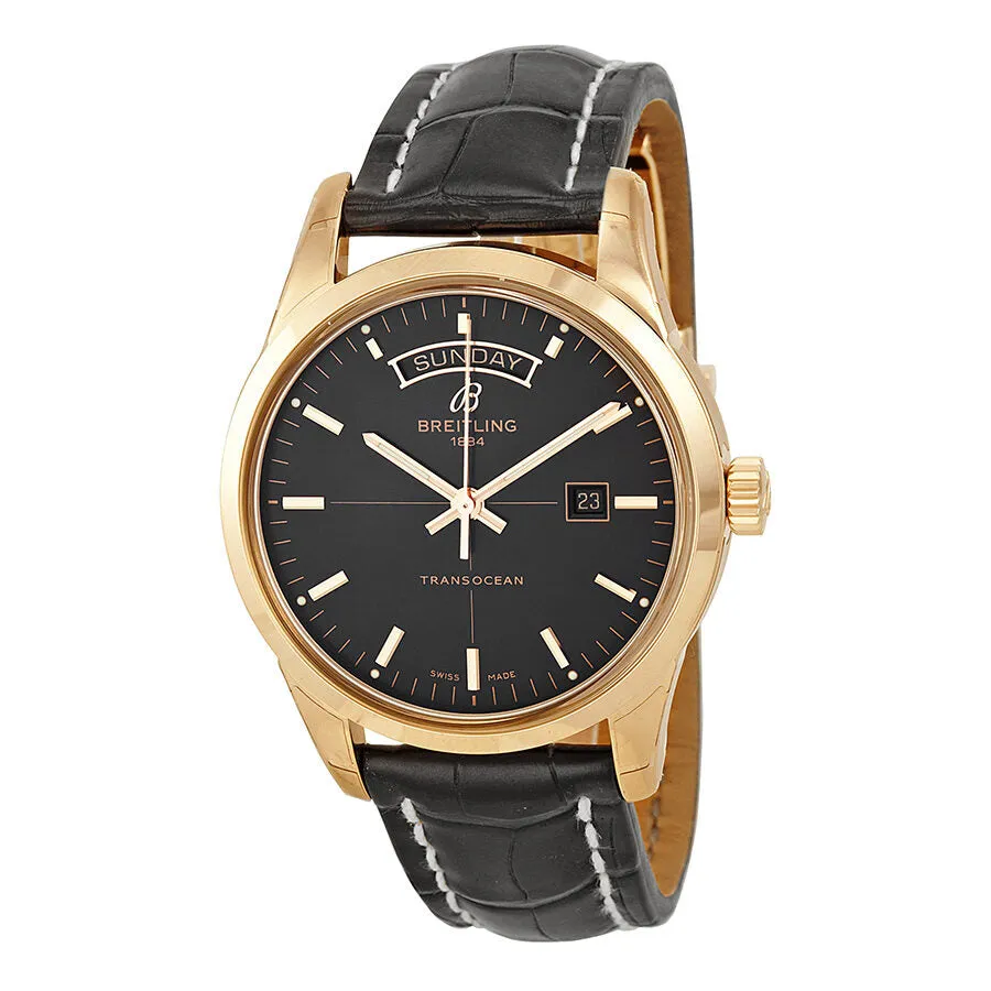 Breitling Transocean Black Dial 18kt Rose Gold Men's Watch R4531012-BB70BKCD R4531012-BB70-744P-R20D.1
