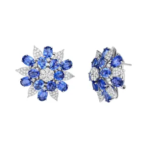 Brillante Blue Sapphire and Diamond Earrings
