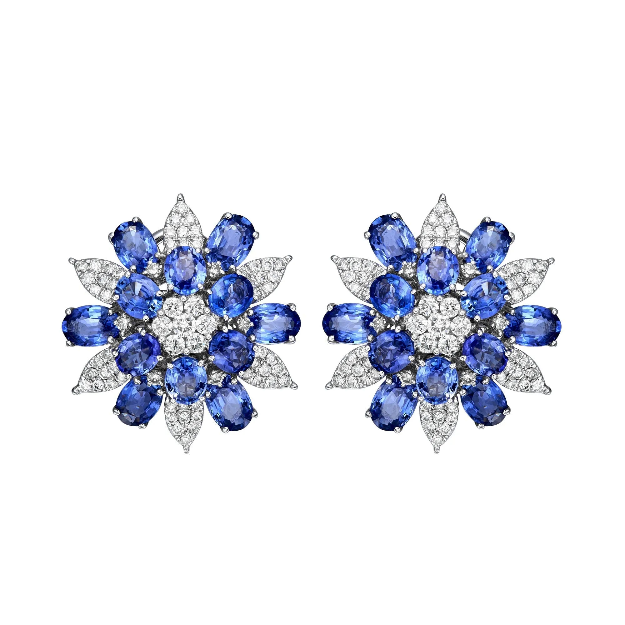 Brillante Blue Sapphire and Diamond Earrings