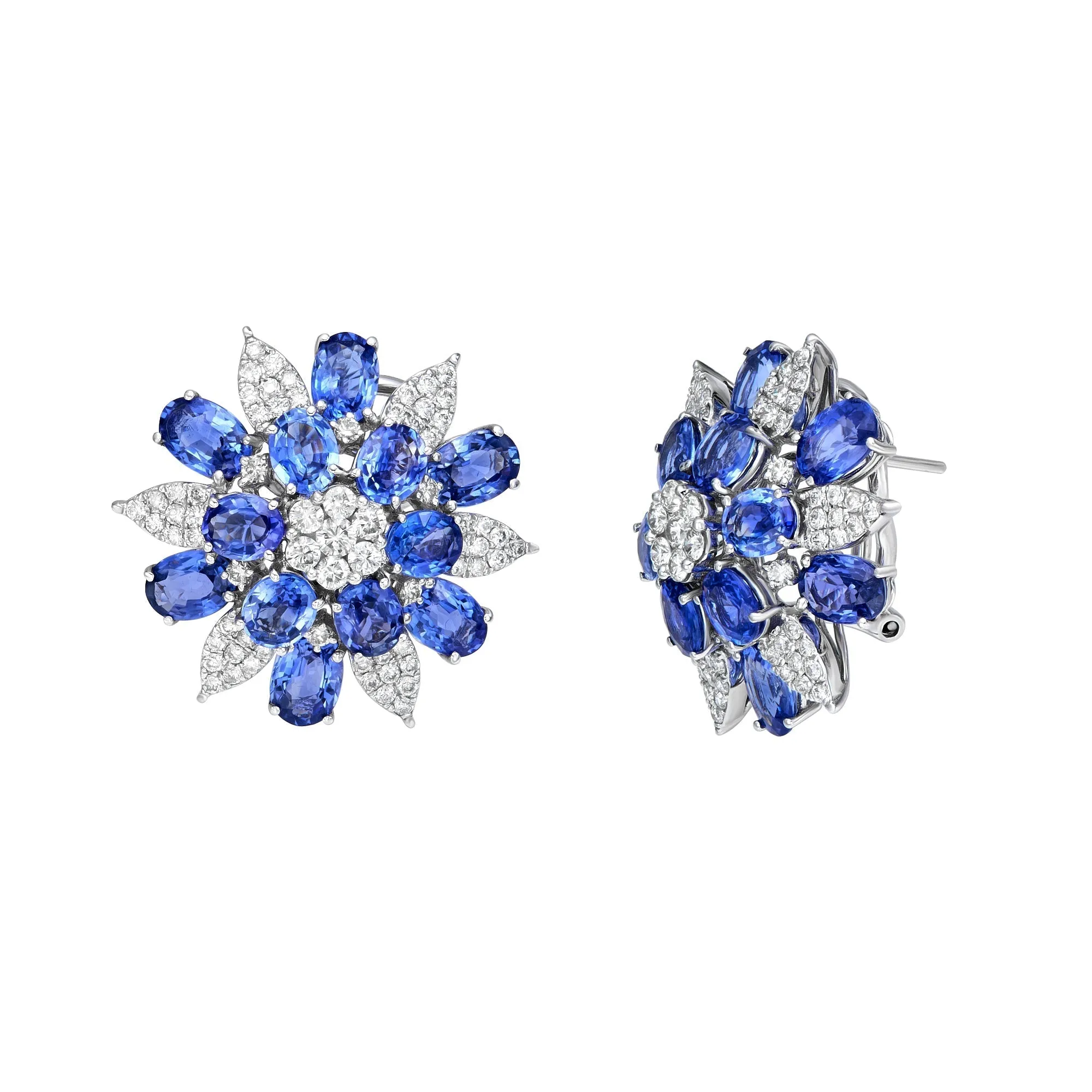 Brillante Blue Sapphire and Diamond Earrings