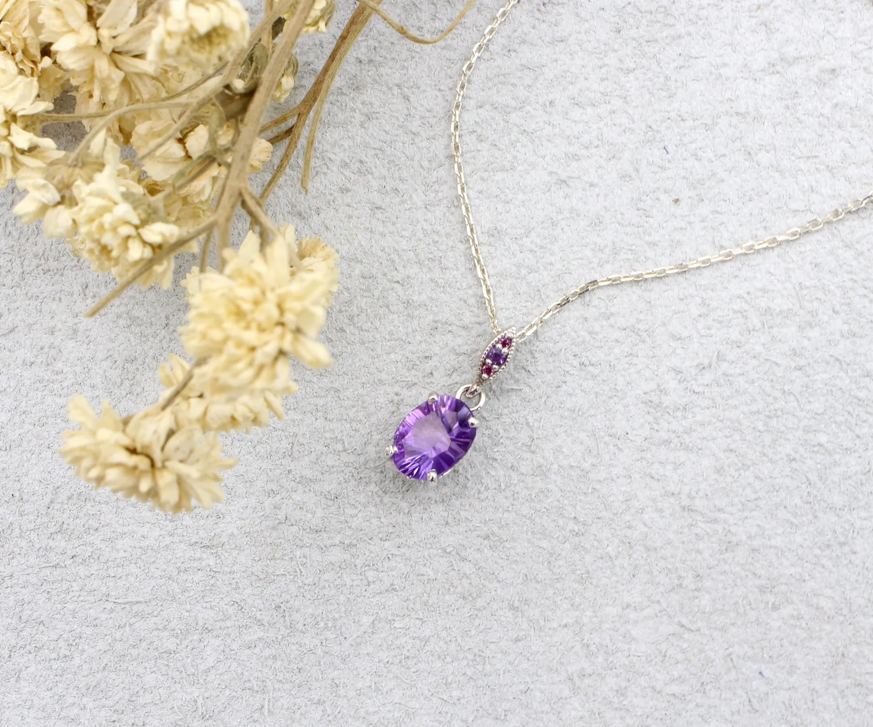 Brilliant Oval Amethyst Necklace