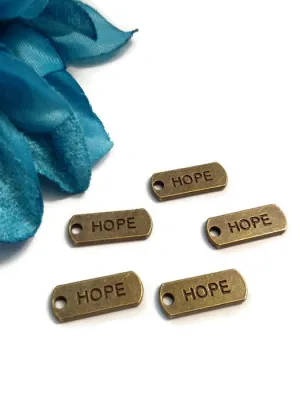 Bronze Hope Pendant Charms Tags