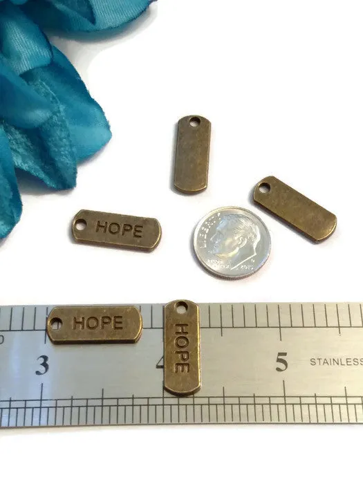 Bronze Hope Pendant Charms Tags