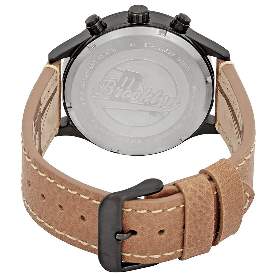 Brooklyn Watch Co. Bedford Brownstone Chronograph Black Dial Men's Watch 307-B-01-TS