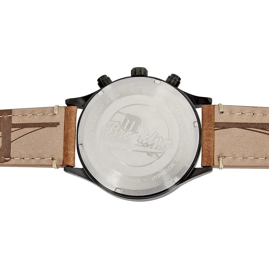 Brooklyn Watch Co. Bedford Brownstone Chronograph Black Dial Men's Watch 307-B-01-TS