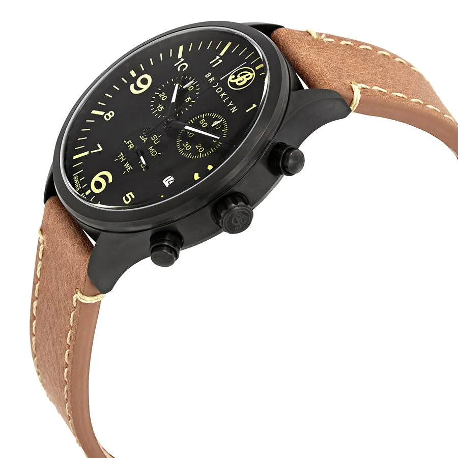 Brooklyn Watch Co. Bedford Brownstone Chronograph Black Dial Men's Watch 307-B-01-TS