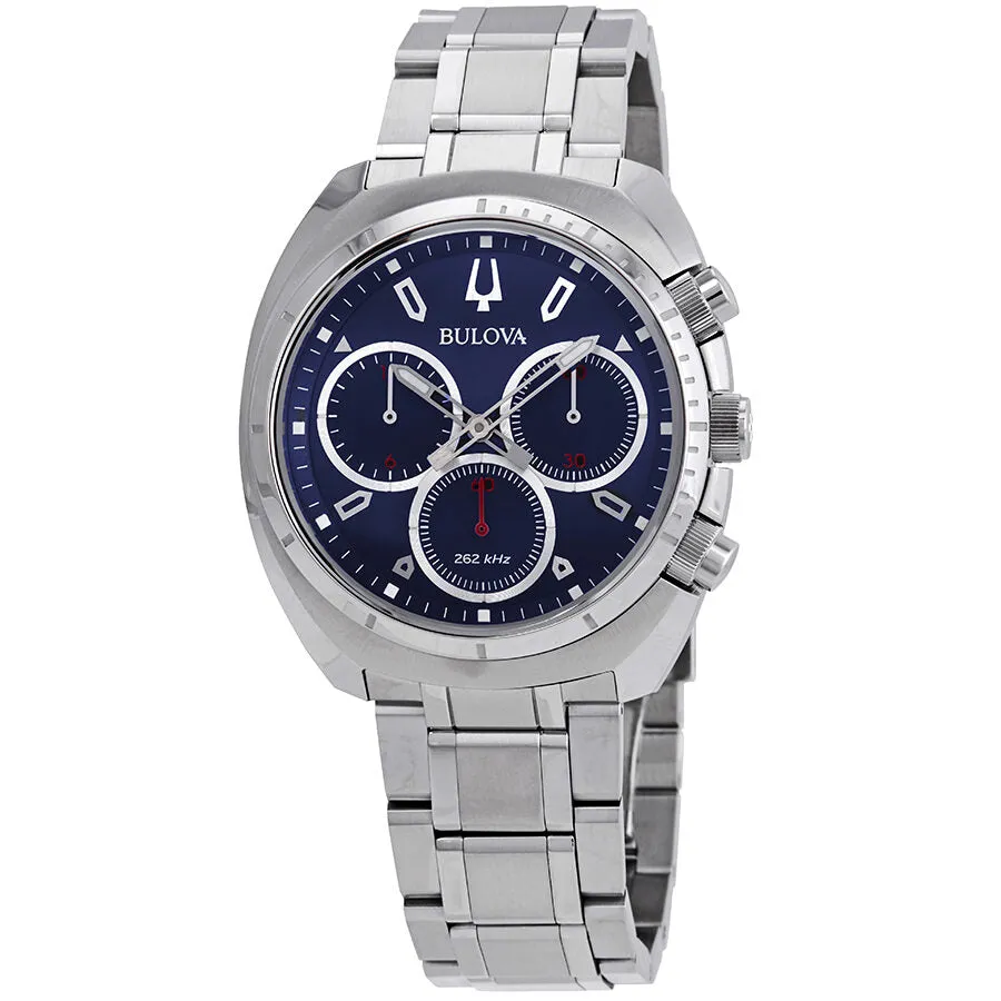Bulova Curv Chronograph Blue Dial Men's Watch 96A185