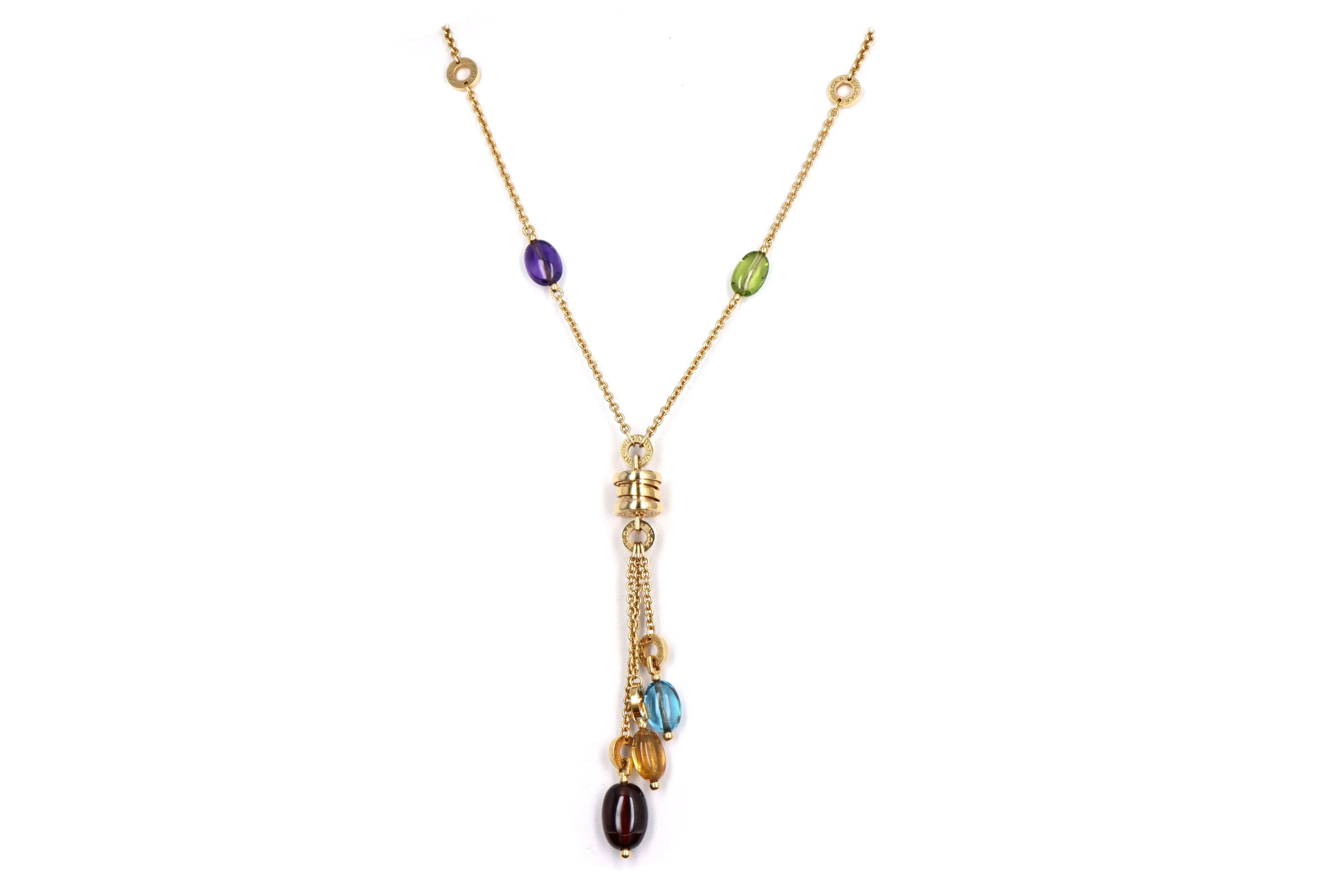 Bvlgari B.Zero1 Gemstone 18K Yellow Gold Pendant Necklace