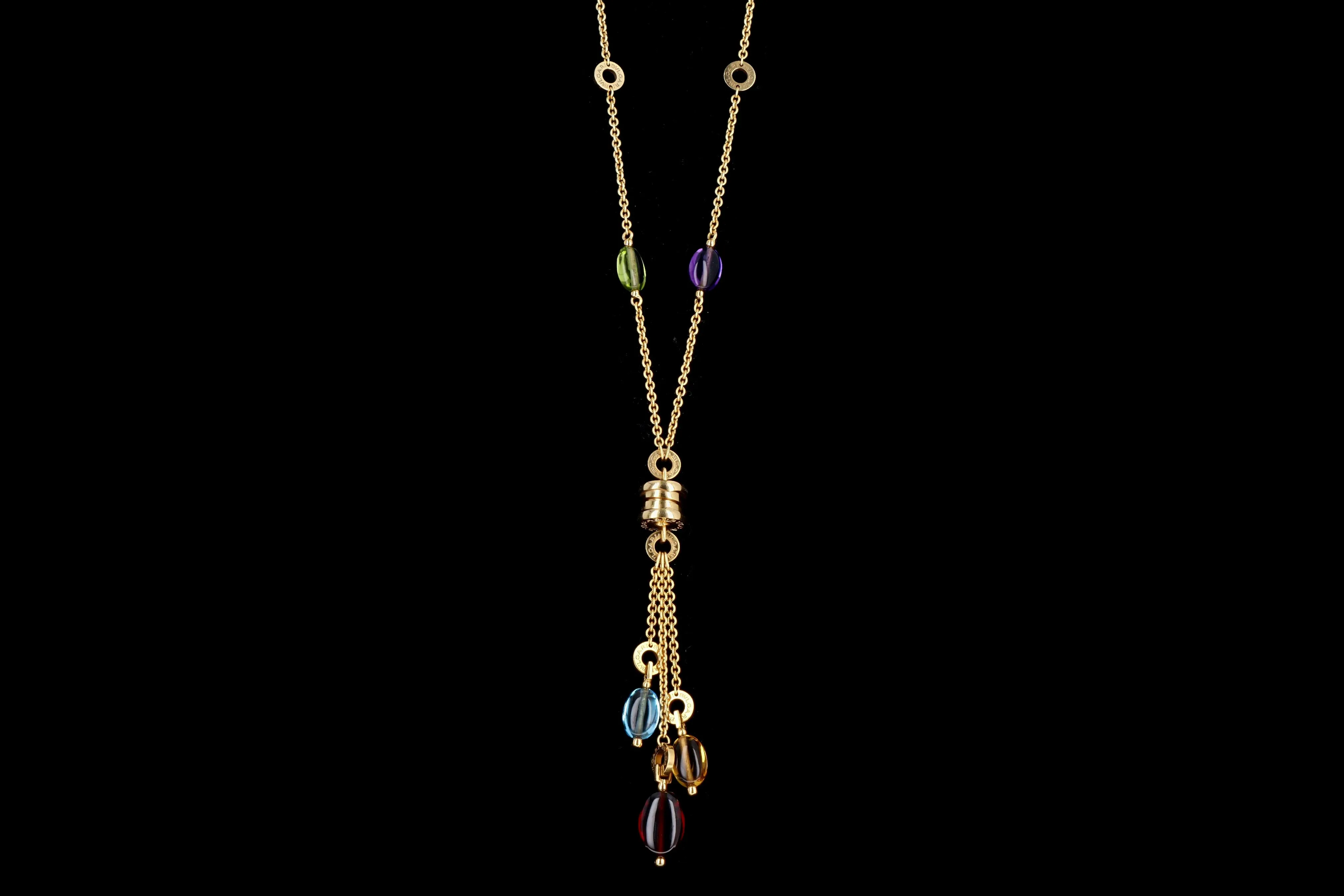 Bvlgari B.Zero1 Gemstone 18K Yellow Gold Pendant Necklace