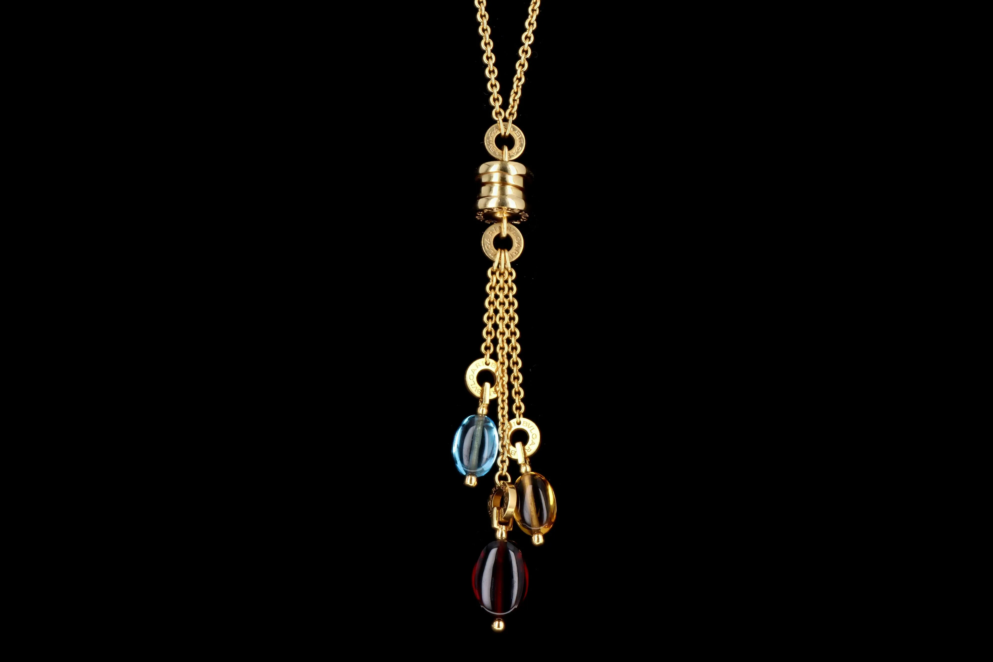 Bvlgari B.Zero1 Gemstone 18K Yellow Gold Pendant Necklace