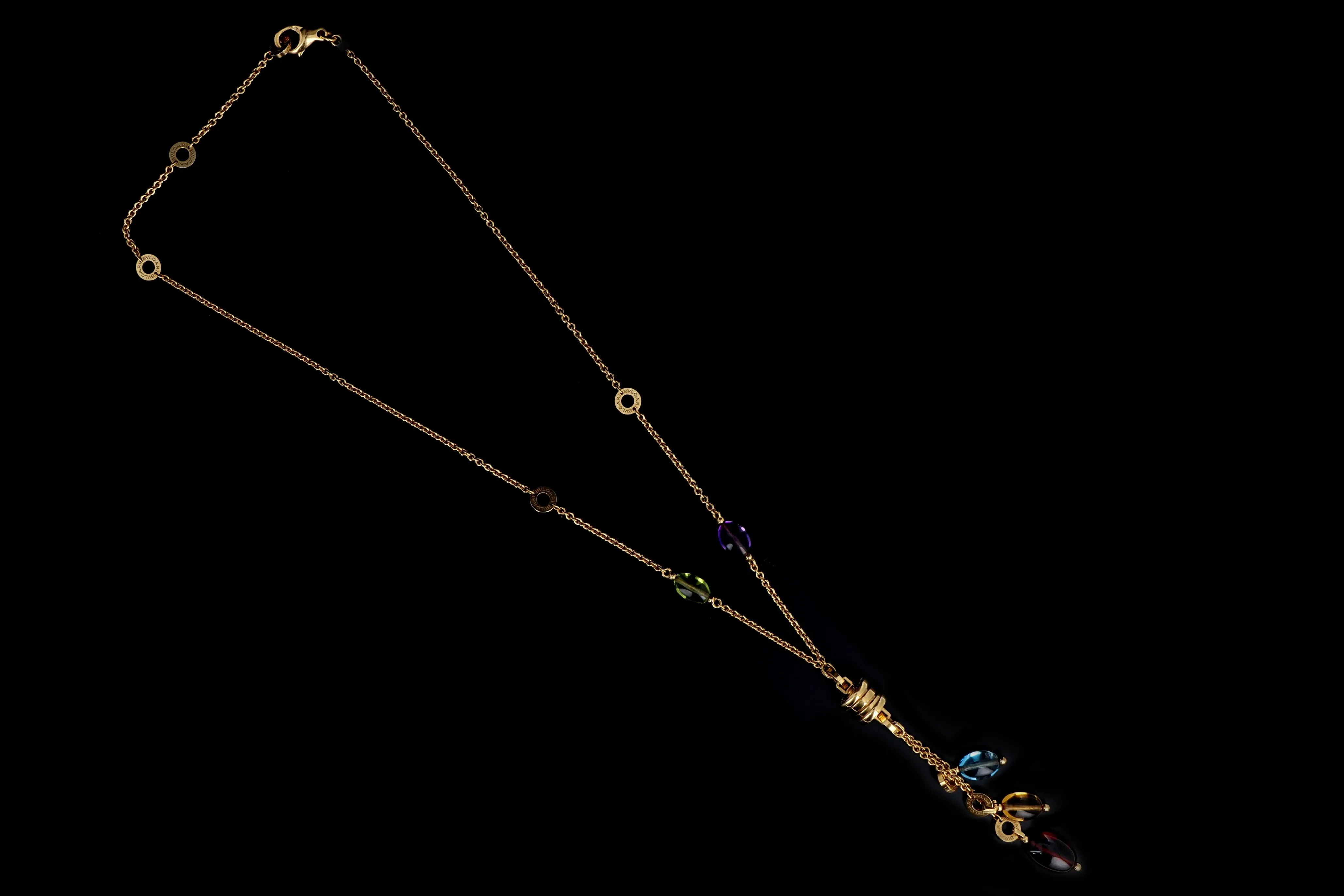 Bvlgari B.Zero1 Gemstone 18K Yellow Gold Pendant Necklace