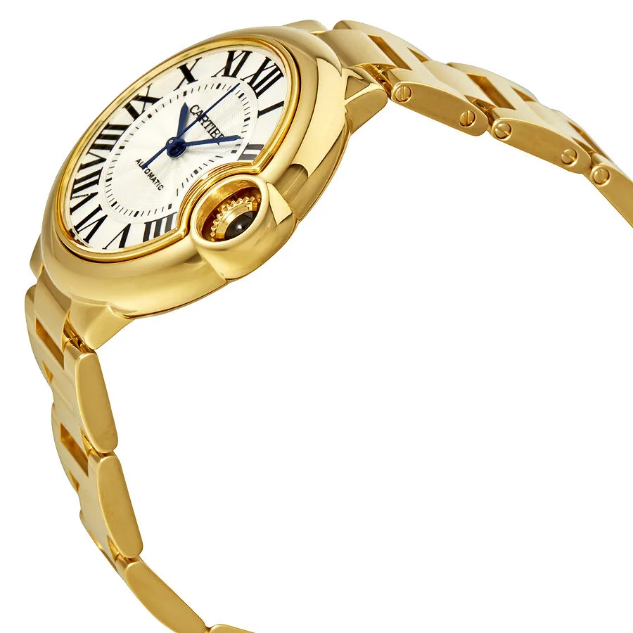 Cartier Ballon Bleu de Cartier 18k Yellow Gold Silvered Opaline Dial Ladies Watch WGBB0005