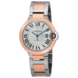 Cartier Ballon Bleu De Cartier Silvered Flinque Guilloche Dial Automatic Ladies Watch W2BB0003