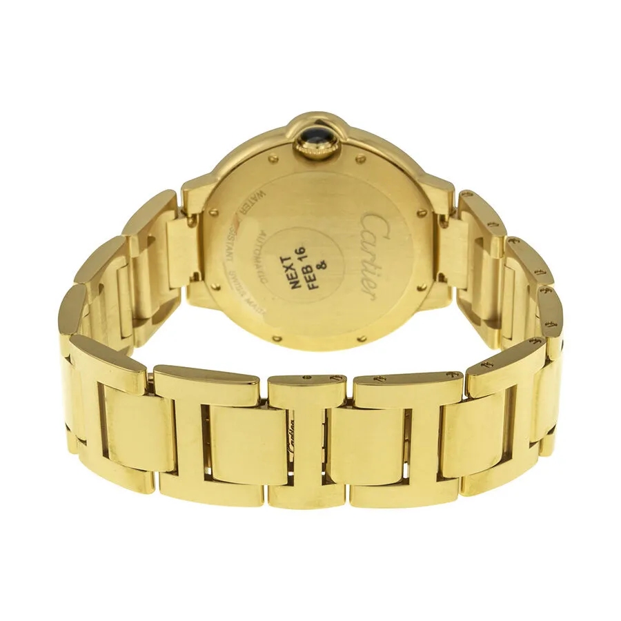 Cartier Ballon Bleu Medium Silver Opaline Dial 18kt Yellow Gold Watch W69003Z2