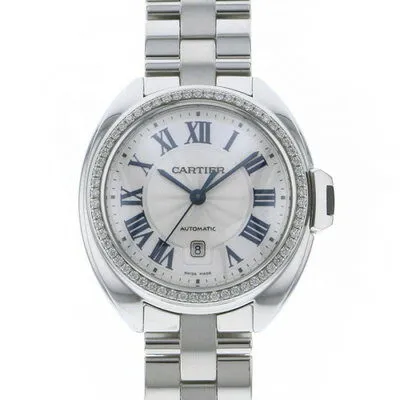 Cartier Cle Flinque Dial 18kt White Gold Ladies Watch WJCL0002