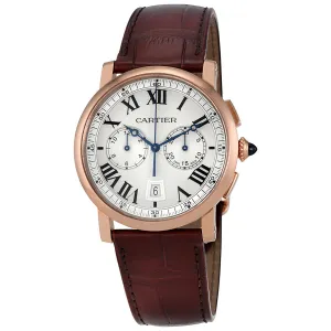 Cartier Rotonde Silver Sunday Dial 18kt Pinks Gold Men's Watch W1556238