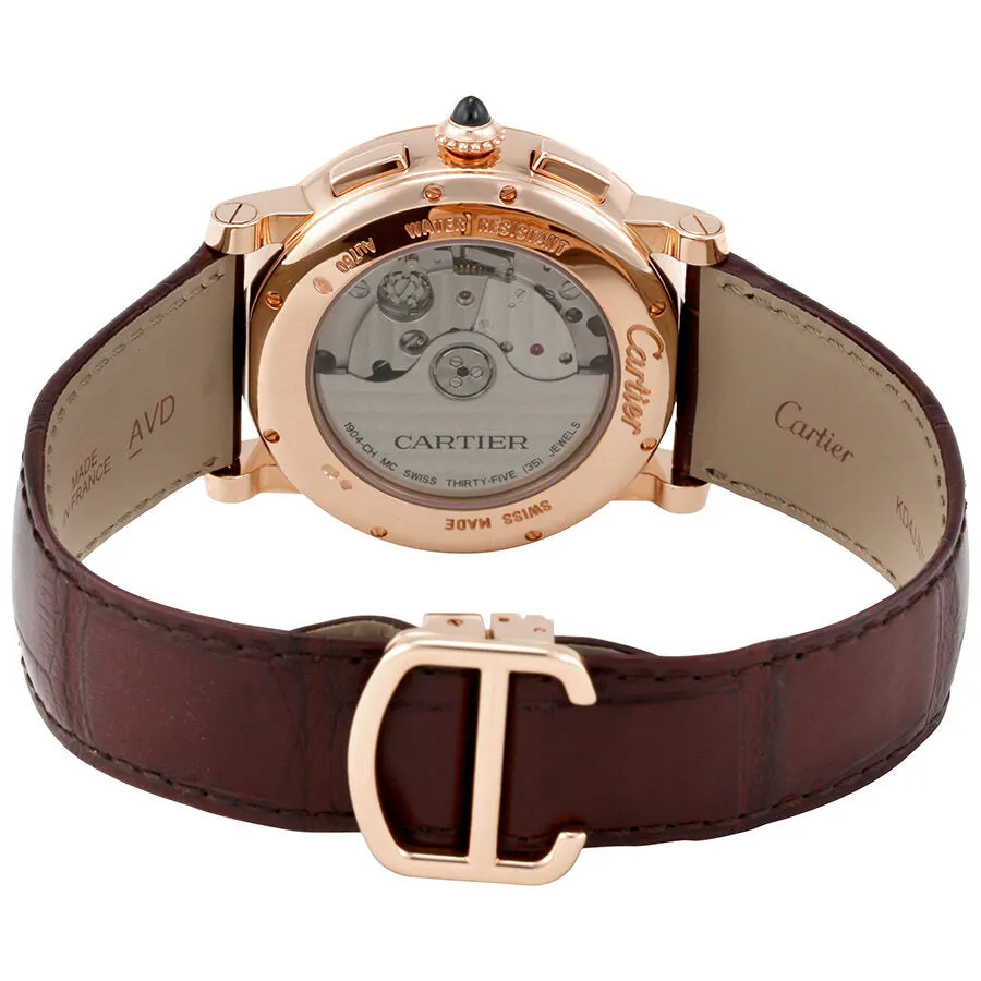 Cartier Rotonde Silver Sunday Dial 18kt Pinks Gold Men's Watch W1556238