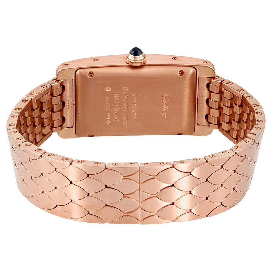 Cartier Tank Americaine 18kt Pink Gold Silvered Flinque Dial Ladies Watch W2620032