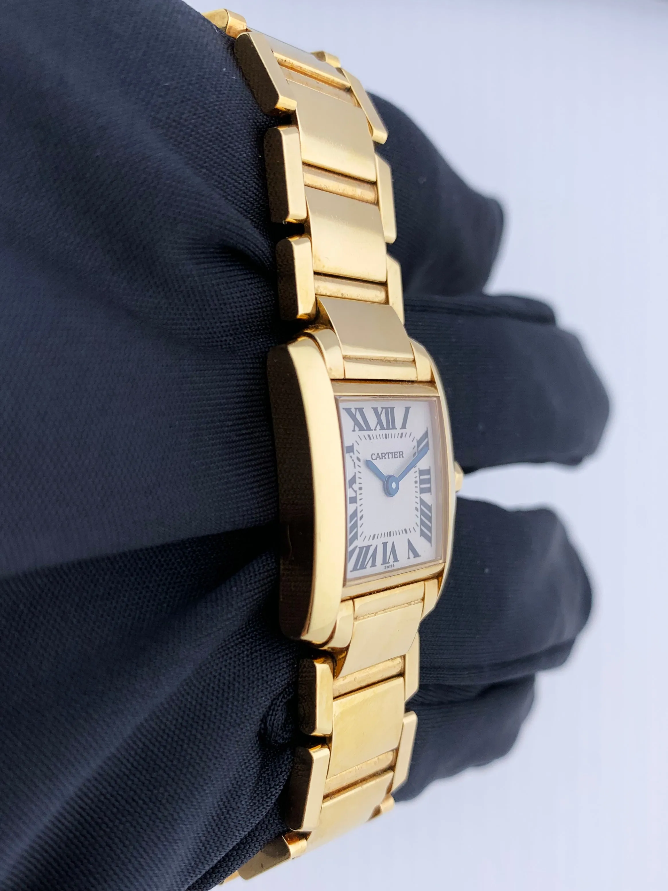 Cartier Tank Francaise 1820 18K Yellow Gold Ladies Watch Box Papers