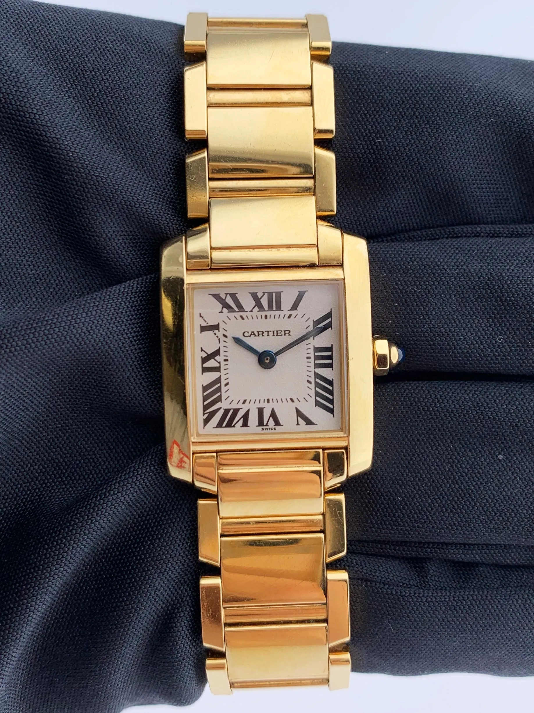 Cartier Tank Francaise 1820 18K Yellow Gold Ladies Watch Box Papers