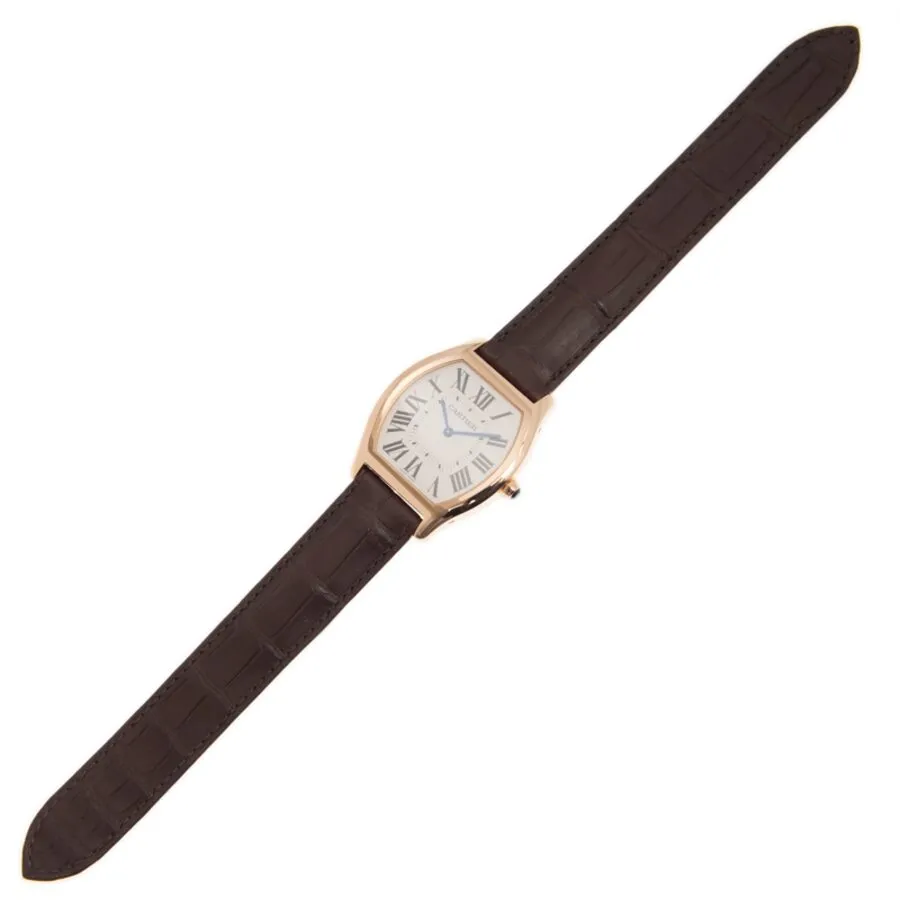 Cartier Tortue Silver Dial 18K Pink Gold Men's Large Watch WGTO0002