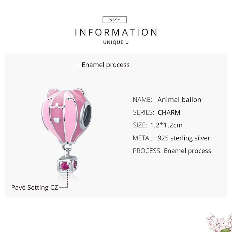 Cat Hot Air Balloon Charm