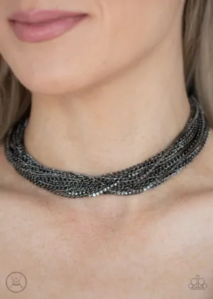 Catch You LAYER! Black Paparazzi Choker Necklace