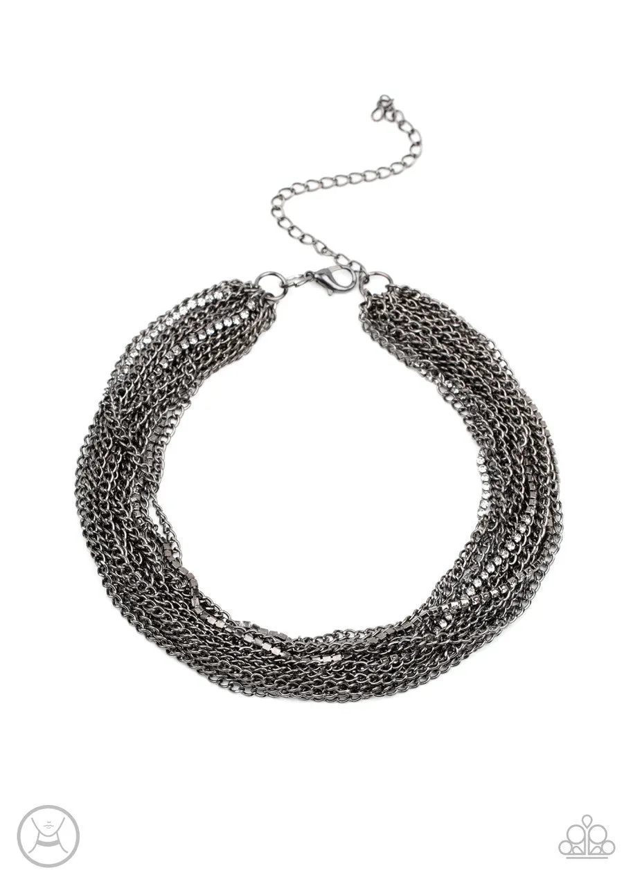 Catch You LAYER! Black Paparazzi Choker Necklace