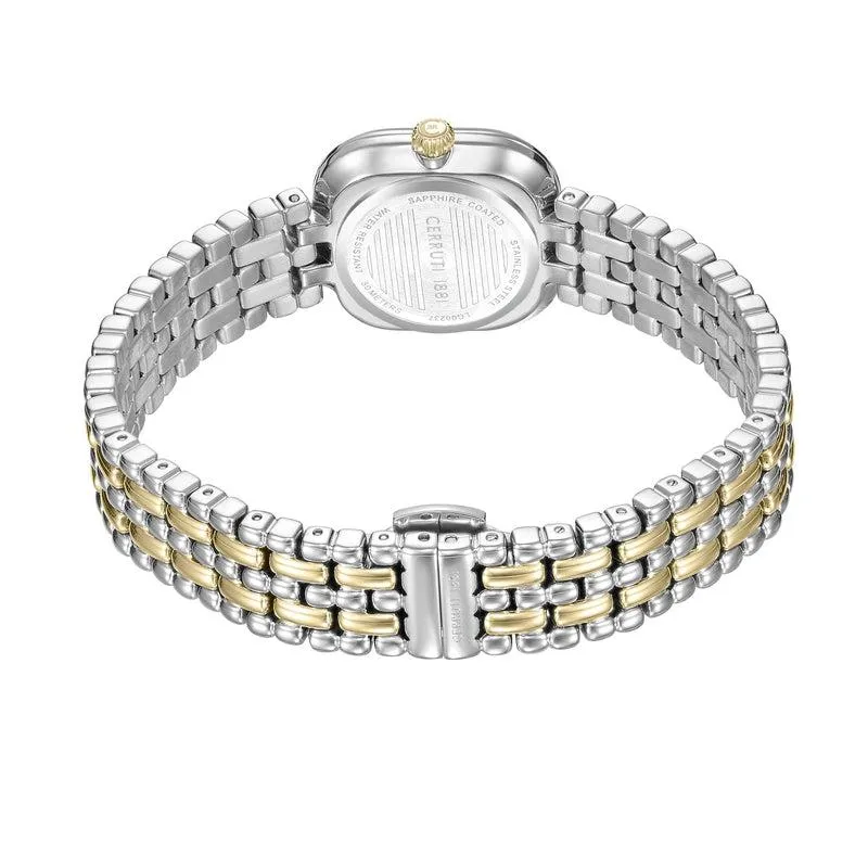 Cerruti 1881 Casena Ladies Champagne MOP Dial Silver and Gold Stainless Steel Watch