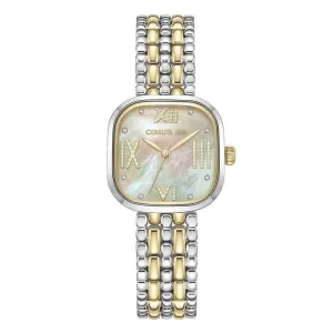 Cerruti 1881 Casena Ladies Champagne MOP Dial Silver and Gold Stainless Steel Watch