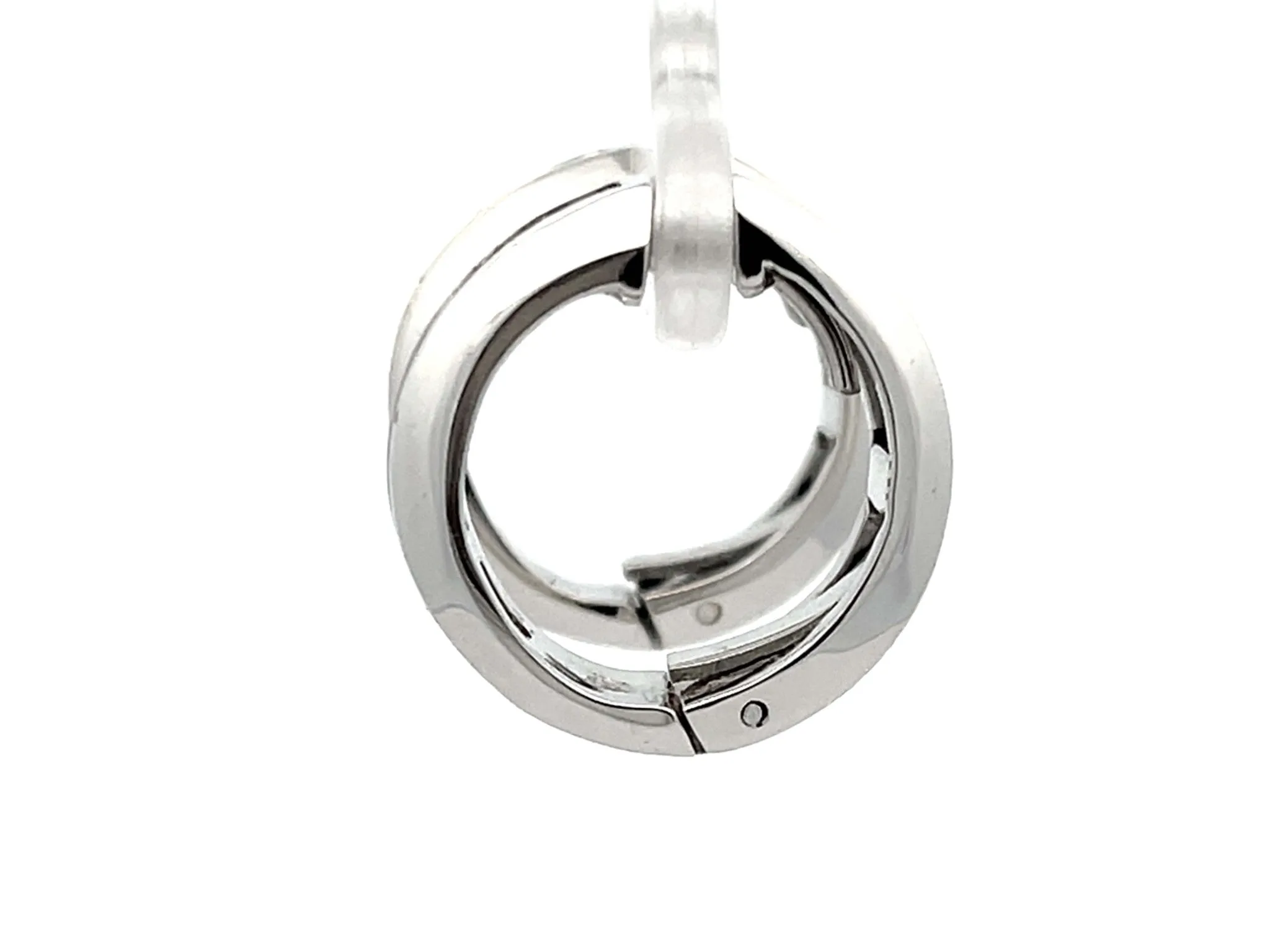 Channel Set Ruby and Diamond Hoop Earrings 18k White Gold