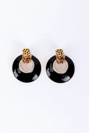Cheetah Door Knocker Hoop Earrings