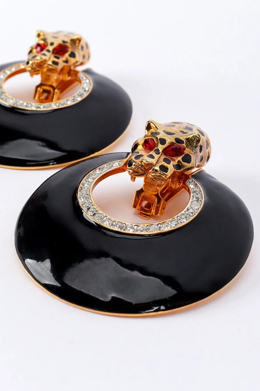 Cheetah Door Knocker Hoop Earrings