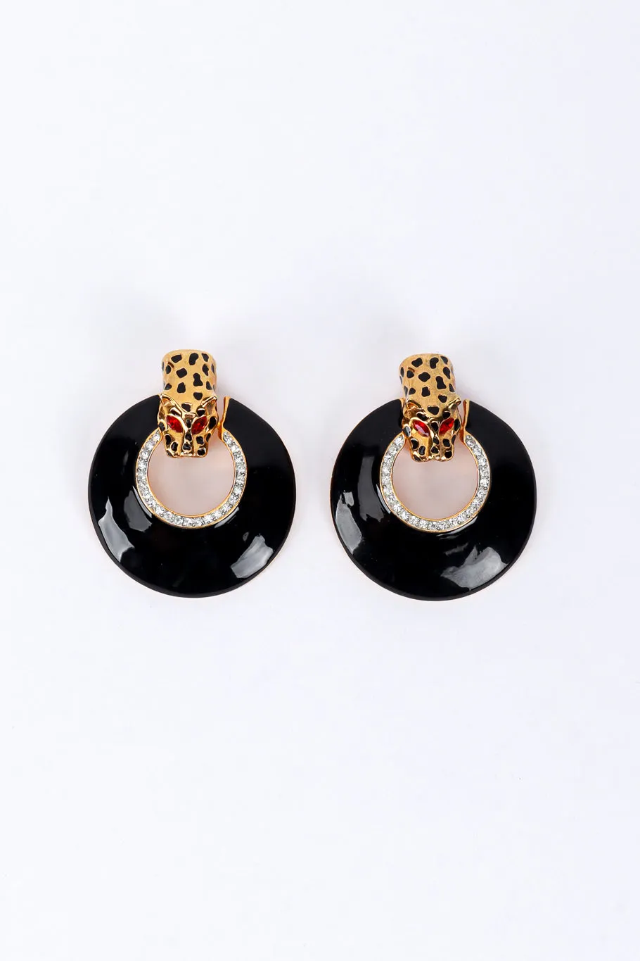 Cheetah Door Knocker Hoop Earrings