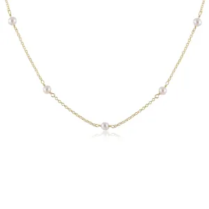 Choker Simplicity Chain Gold 15” - 4mm Pearl