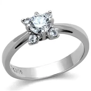 CJE2172 Petite Stainless Steel CZ Engagement Ring