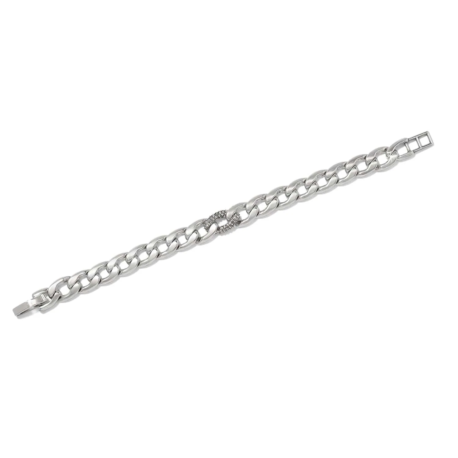 Cleo Pave Link Silver Bracelet