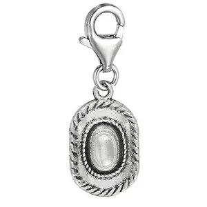 Clip on Cowboy Hat Charm Dangle Pendant for European Clip on Charm Jewelry w/ Lobster Clasp