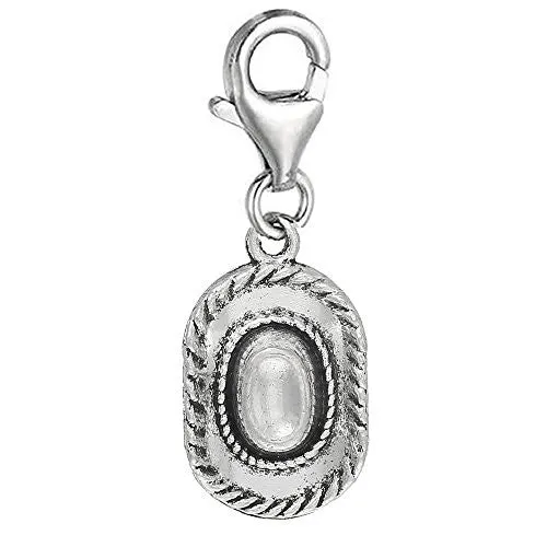 Clip on Cowboy Hat Charm Dangle Pendant for European Clip on Charm Jewelry w/ Lobster Clasp