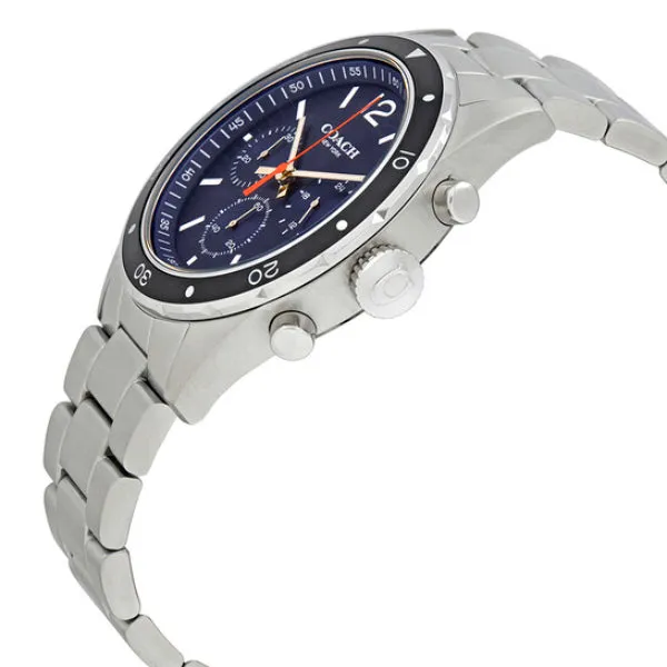 Coach Sullivan Silver Stainless Steel Blue Dial Chronograph Quartz Watch for Gents - 14602032