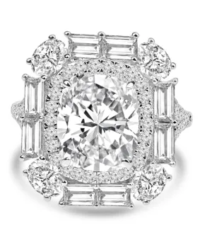 Cocktail Cushion Diamond Veneer Cubic Zirconia Ring. 800R1140