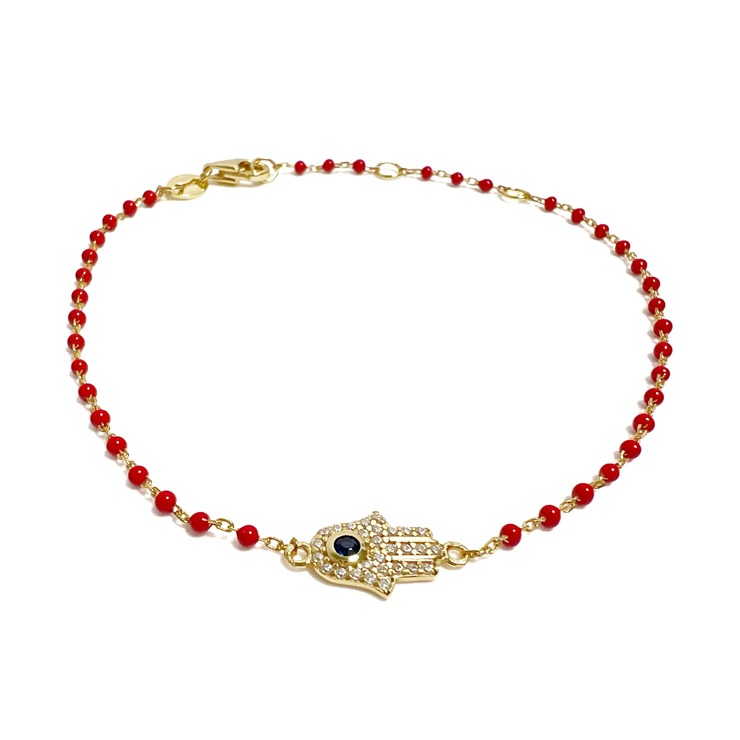 Color Mini Beads Hamsa Bracelet