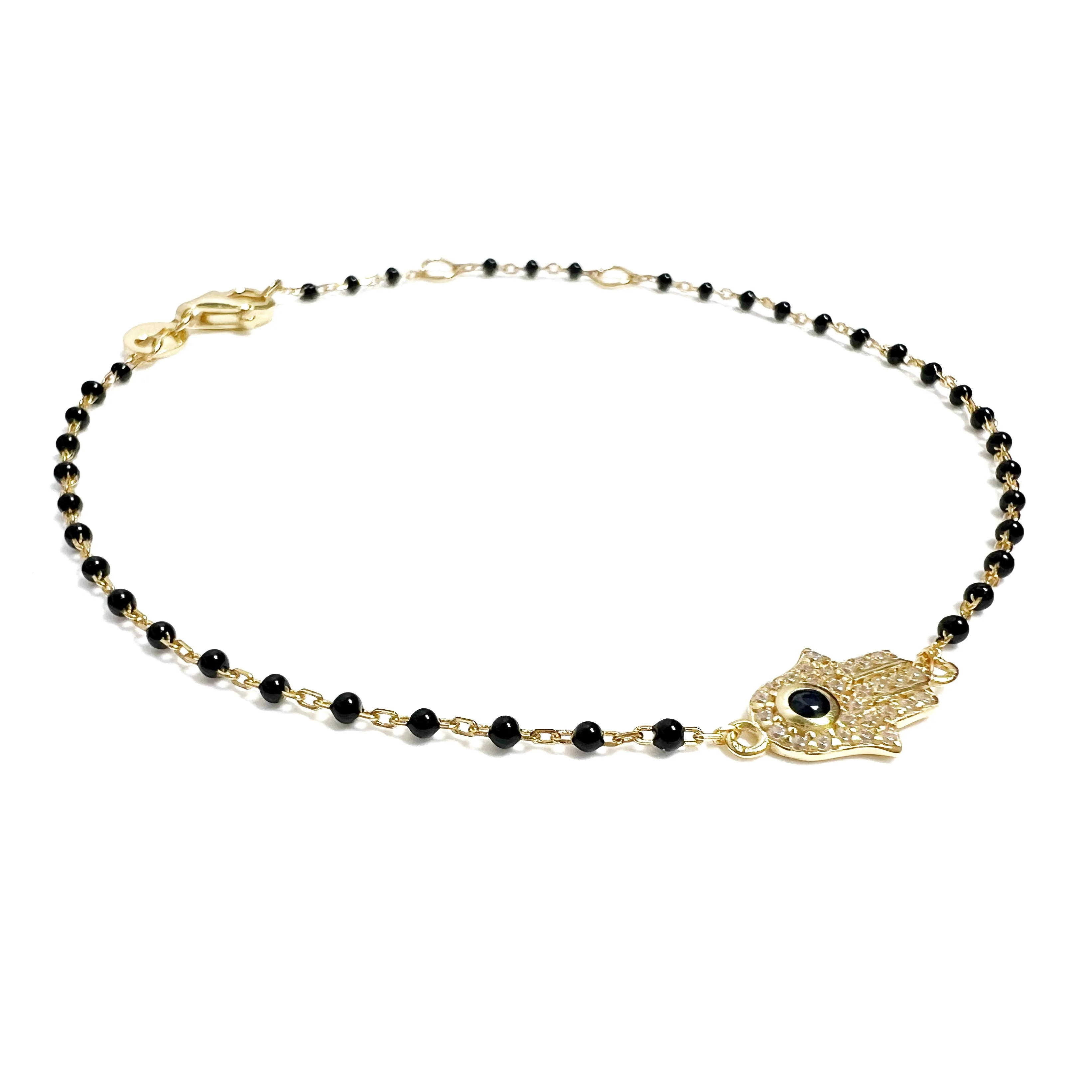Color Mini Beads Hamsa Bracelet