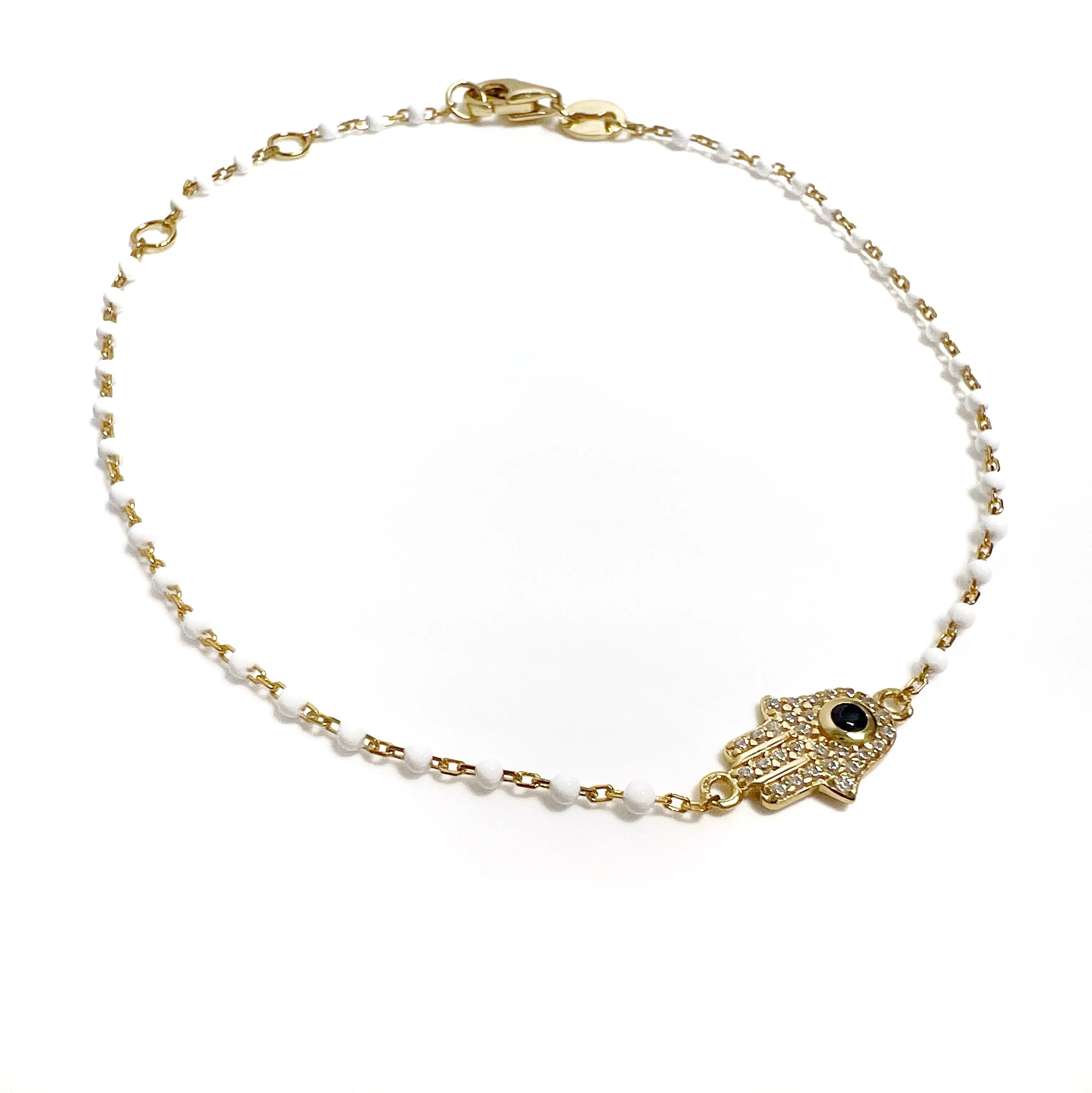 Color Mini Beads Hamsa Bracelet