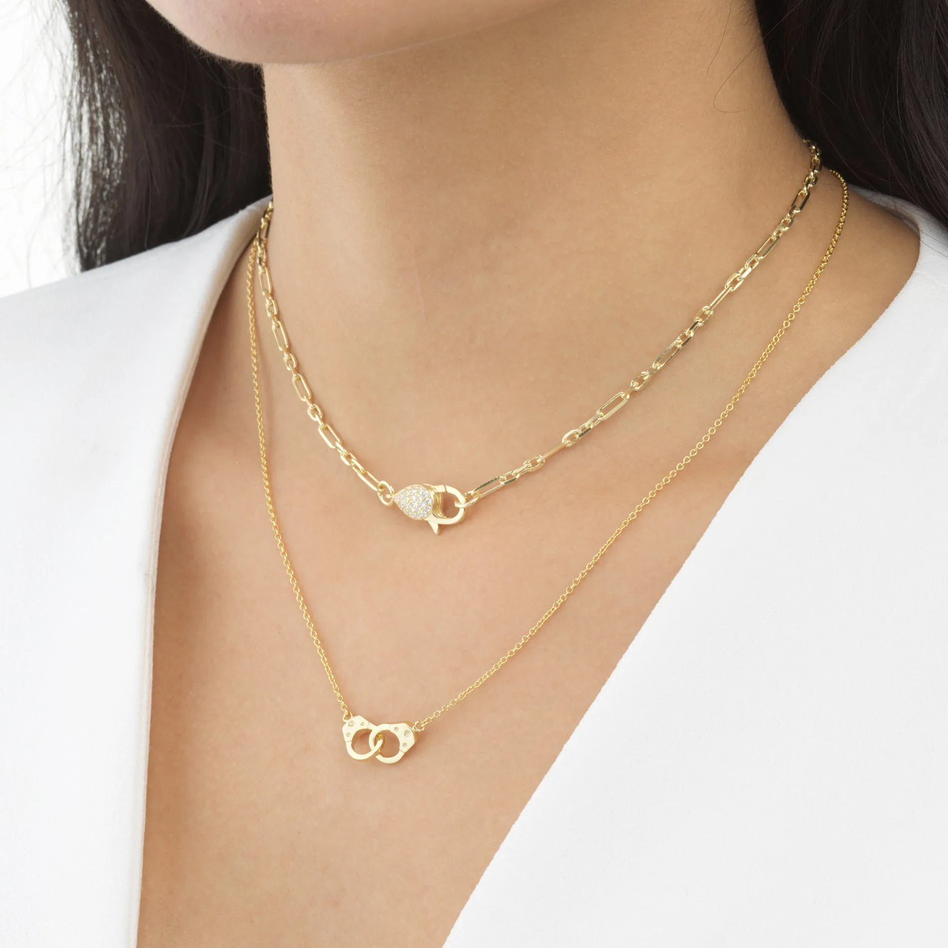 Colored CZ Clasp Chain Choker